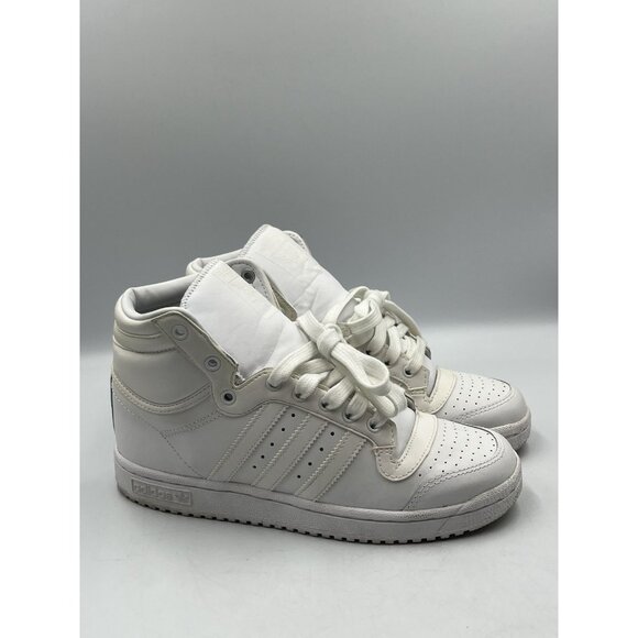 Adidas Top Ten Lace Up High Hi Top Shoes Old School White  Size 5 - Picture 2 of 16